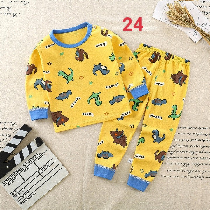 HA1383 - BỘ COTTON DÀI TAY CHO BÉ MẶC NHÀ