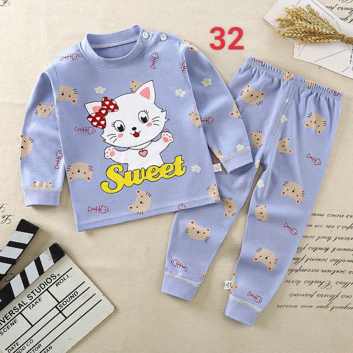 HA1383 - BỘ COTTON DÀI TAY CHO BÉ MẶC NHÀ