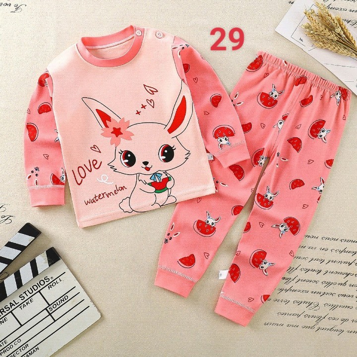 HA1383 - BỘ COTTON DÀI TAY CHO BÉ MẶC NHÀ