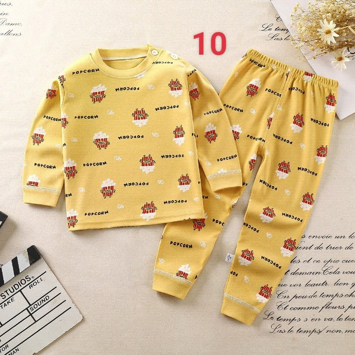HA1383 - BỘ COTTON DÀI TAY CHO BÉ MẶC NHÀ