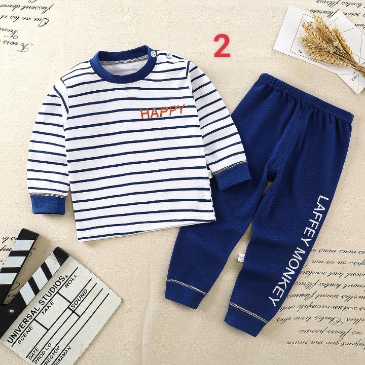 HA1383 - BỘ COTTON DÀI TAY CHO BÉ MẶC NHÀ