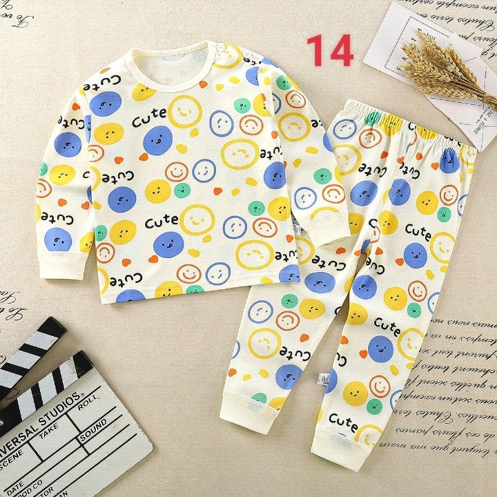 HA1383 - BỘ COTTON DÀI TAY CHO BÉ MẶC NHÀ