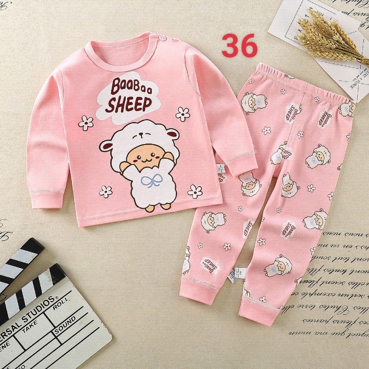 HA1383 - BỘ COTTON DÀI TAY CHO BÉ MẶC NHÀ