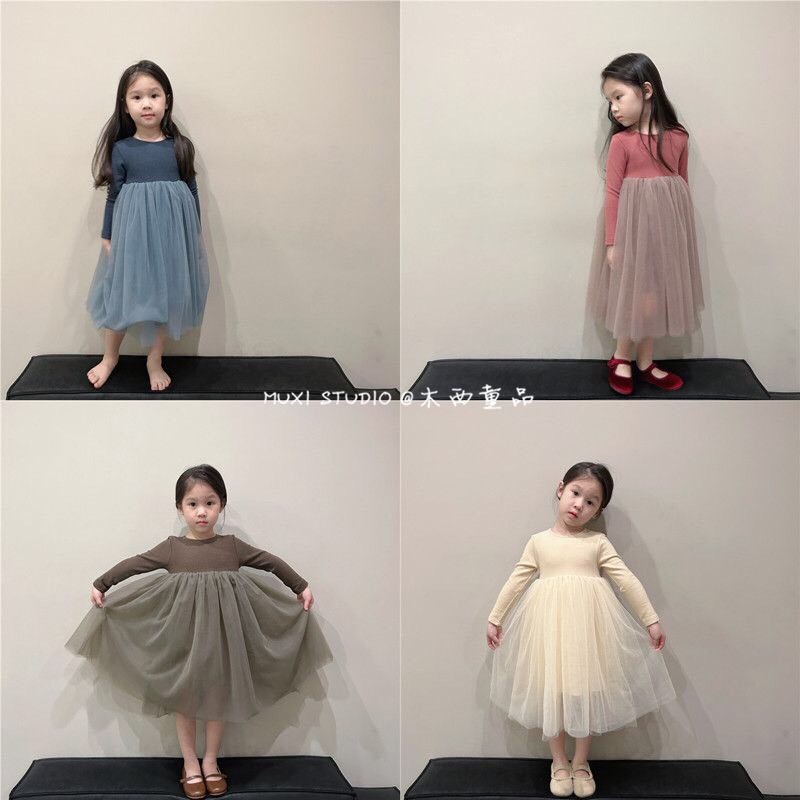 HA1884 - VÁY THU ĐÔNG PHỐI VOAN CHO BÉ GÁI