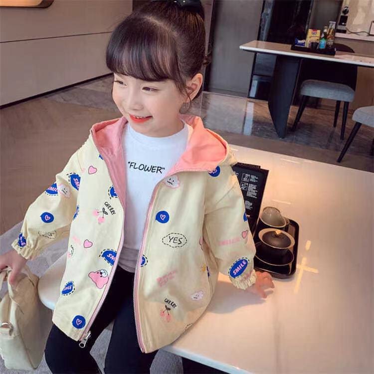 HH3187 - ÁO KHOÁC BÉ GÁI 2 MẶT