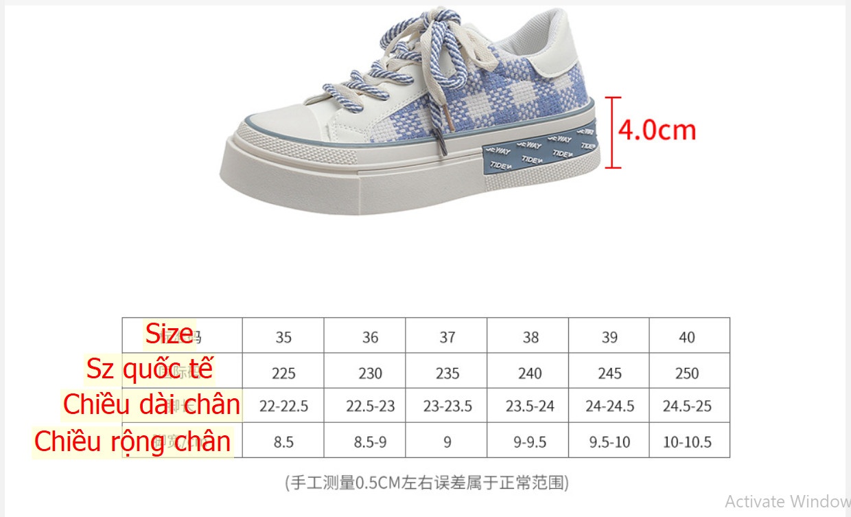 HH592 - GIÀY THỂ THAO NỮ KẺ KA RÔ