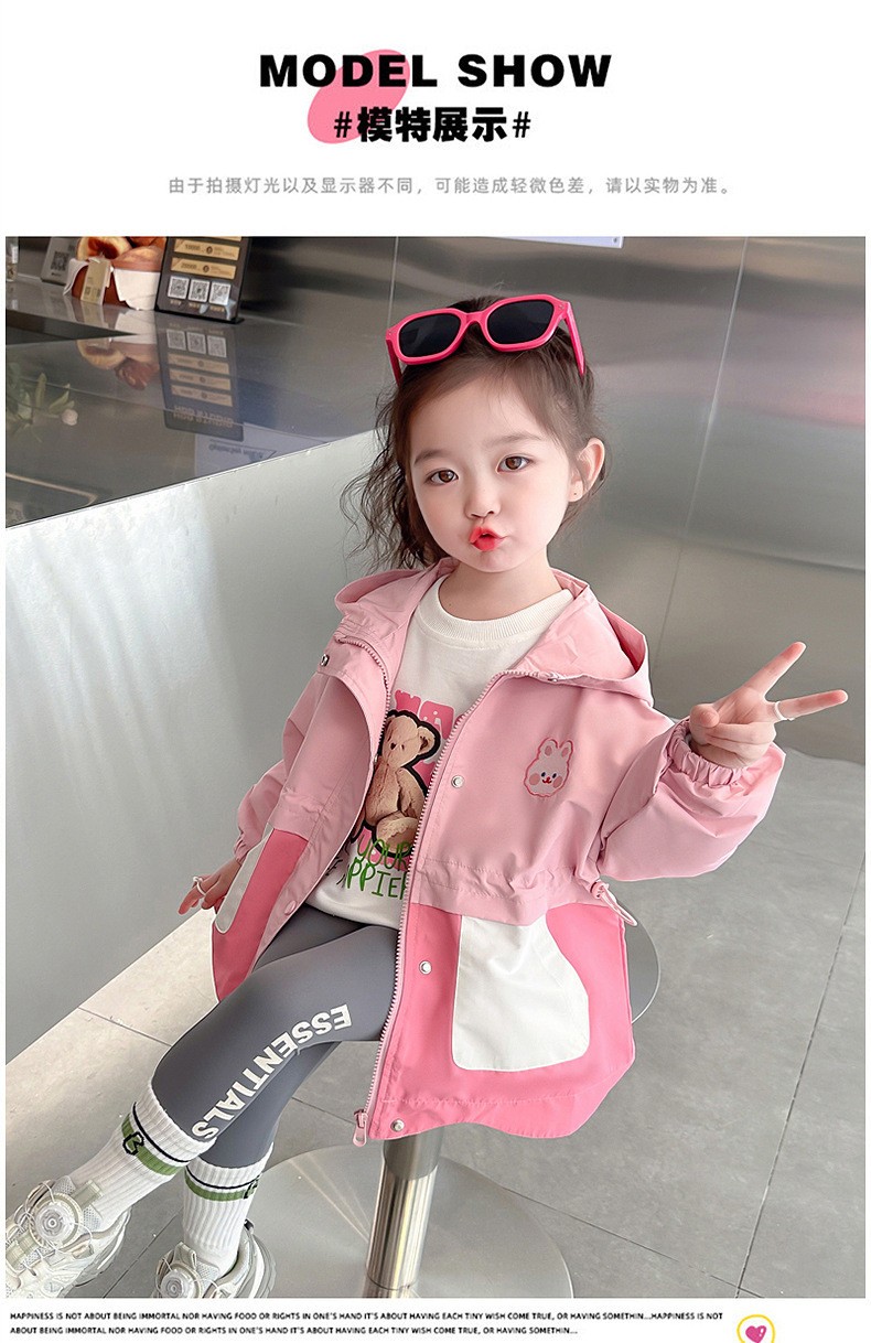 HH795 - ÁO KHÓ GIÓ THỎ HỒNG CHO BÉ GÁI.