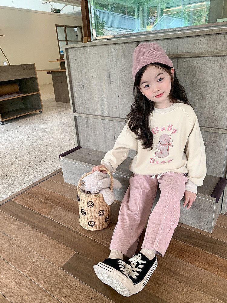 HH1095 - ÁO NỈ BÉ GÁI HÃNG AMBB KIDS