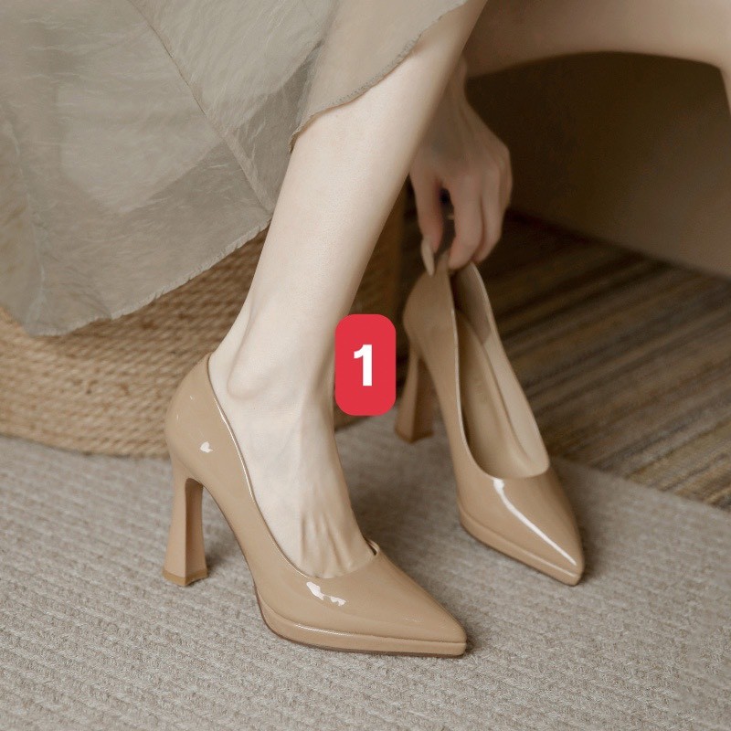 HA1196 - GIÀY CAO GÓT DA BÓNG ĐẾ ĐÚP 7P