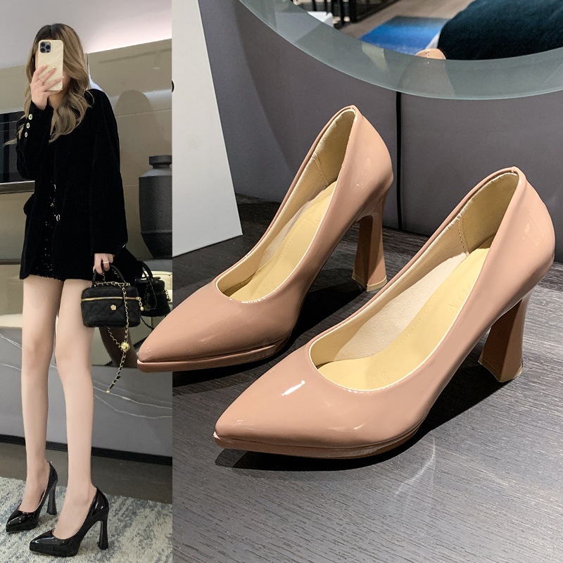 HA1196 - GIÀY CAO GÓT DA BÓNG ĐẾ ĐÚP 7P
