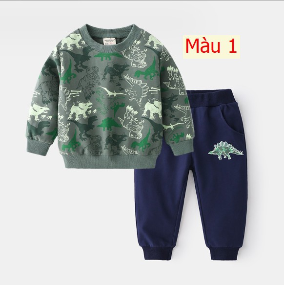 HH1694 - BỘ MẶC NỈ KHỦNG LONG CHÍNH HÃNG WELLKIDS