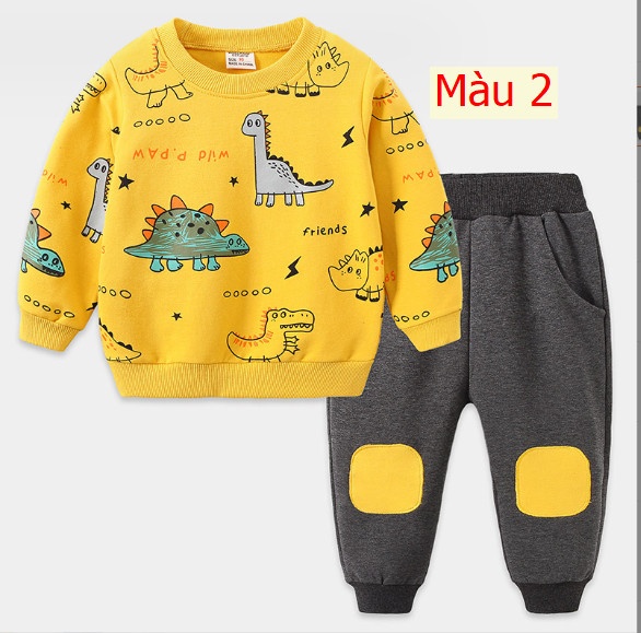 HH1694 - BỘ MẶC NỈ KHỦNG LONG CHÍNH HÃNG WELLKIDS