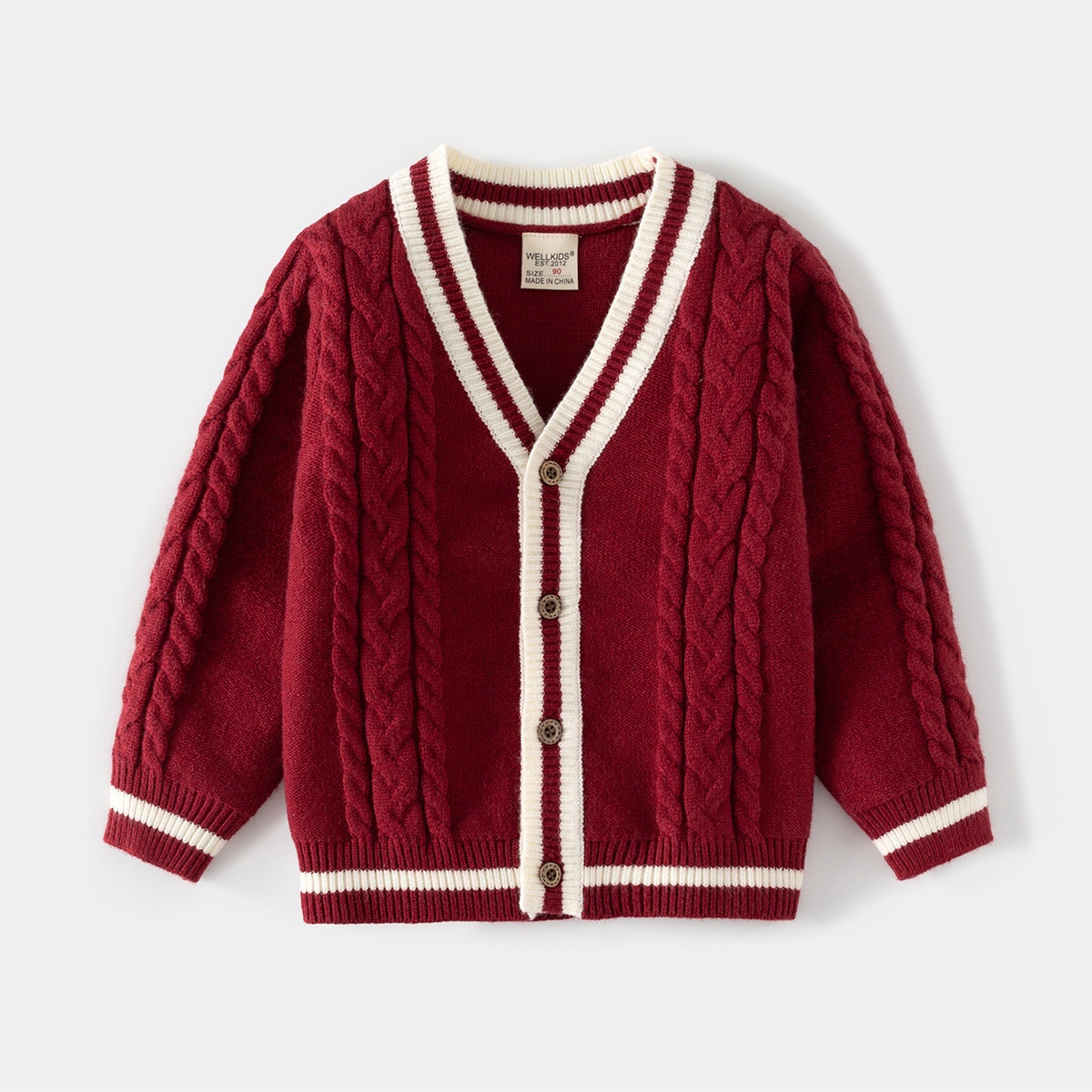 HH2093 - ÁO CARDIGAN LEN THỪNG CHÍNH HÃNG WELLKID