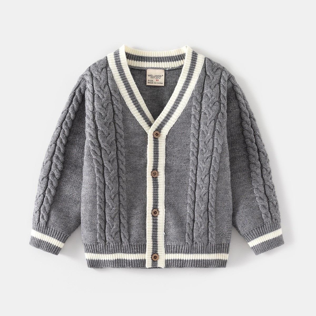 HH2093 - ÁO CARDIGAN LEN THỪNG CHÍNH HÃNG WELLKID