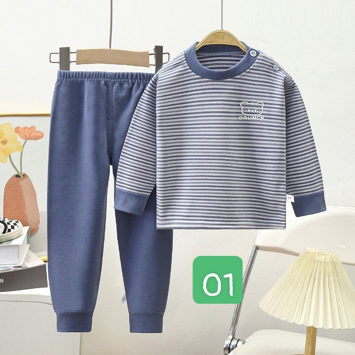 HA2191 - BỘ NỈ KẺ CHO BÉ