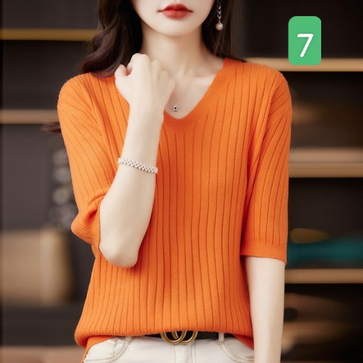 HA2696 - ÁO LEN CỔ V