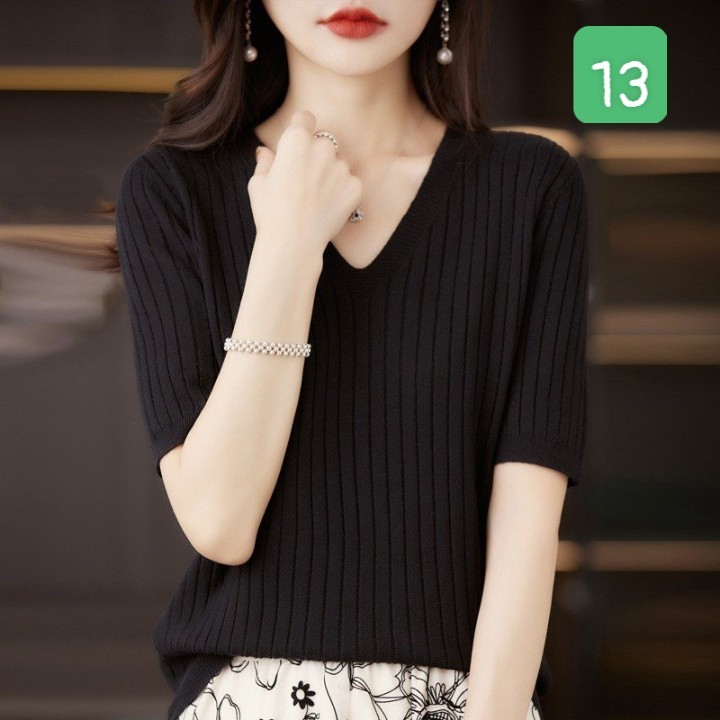 HA2696 - ÁO LEN CỔ V