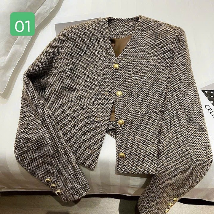 HA2691 - ÁO DẠ TIÊU 3 KHUY VÀNG
