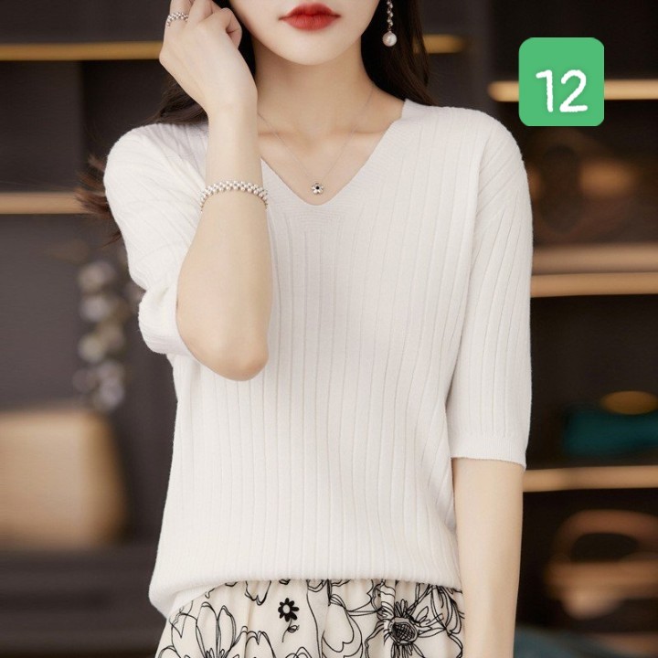 HA2696 - ÁO LEN CỔ V