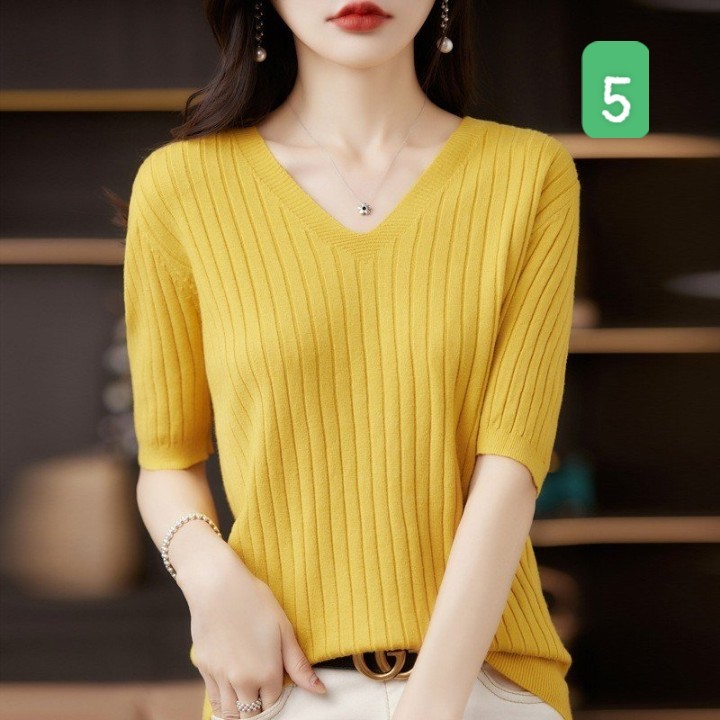 HA2696 - ÁO LEN CỔ V