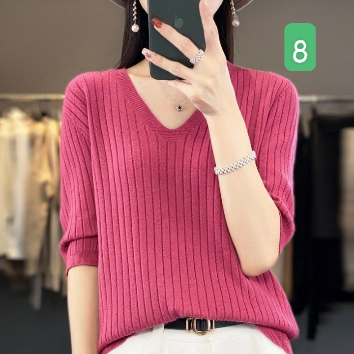 HA2696 - ÁO LEN CỔ V