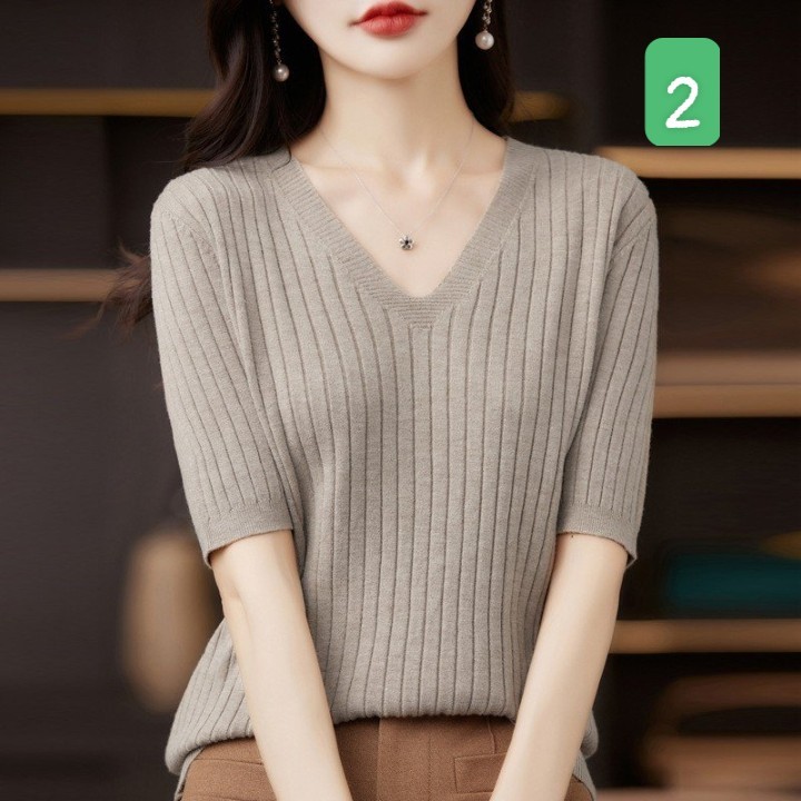 HA2696 - ÁO LEN CỔ V
