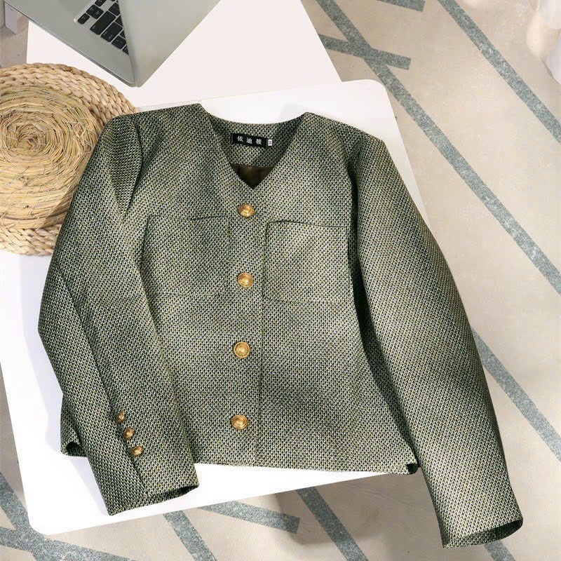 HA2691 - ÁO DẠ TIÊU 3 KHUY VÀNG