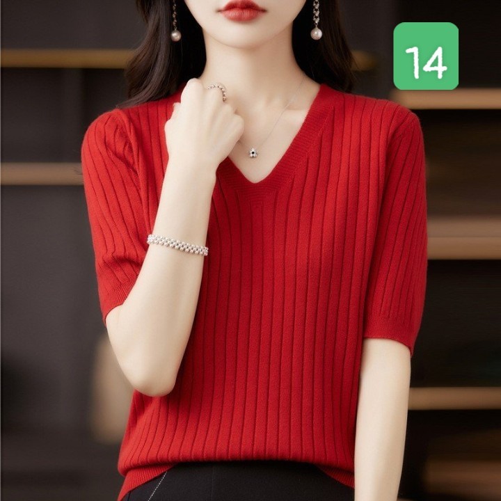 HA2696 - ÁO LEN CỔ V