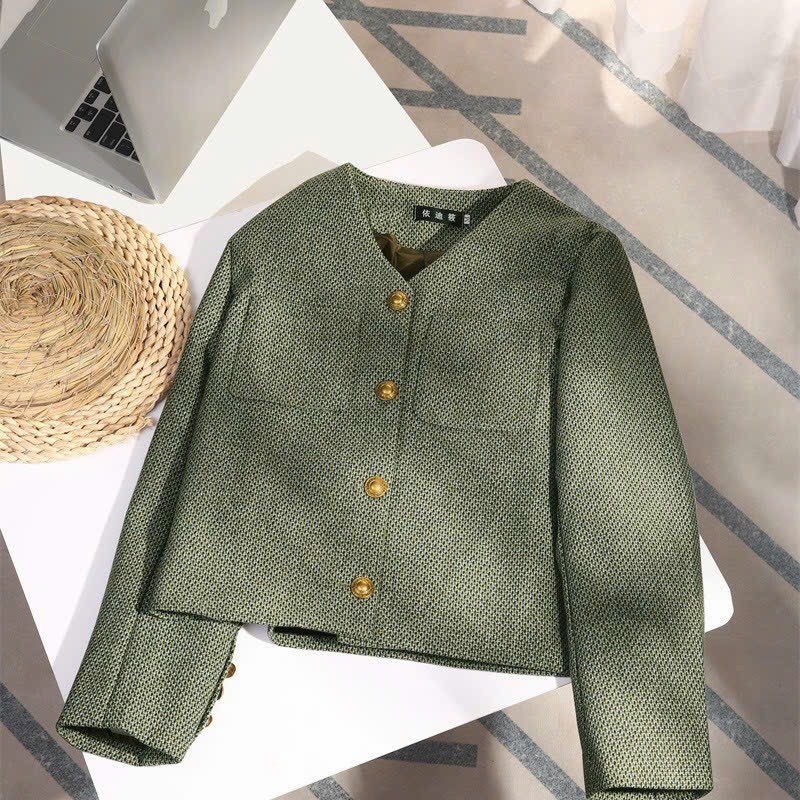 HA2691 - ÁO DẠ TIÊU 3 KHUY VÀNG