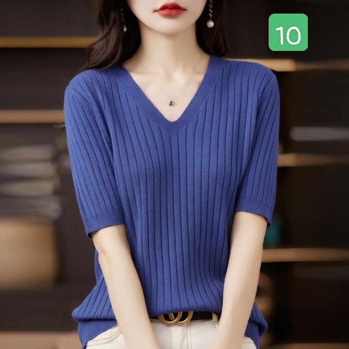 HA2696 - ÁO LEN CỔ V