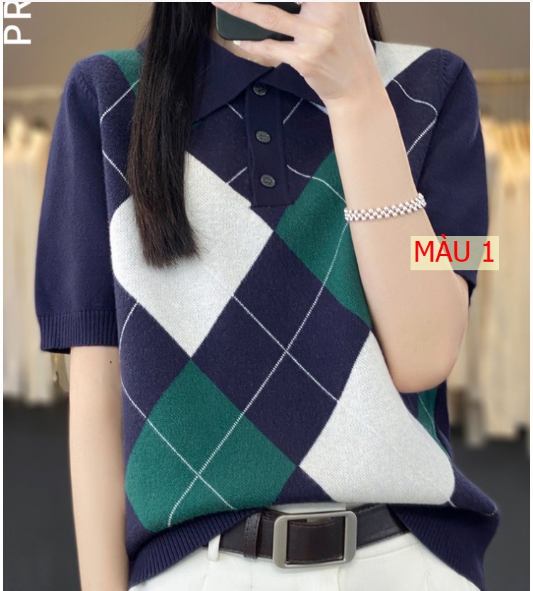 HA11117 - POLO LEN CỘC TAY CARO