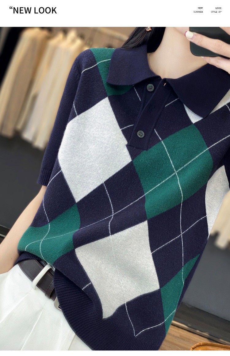 HA11117 - POLO LEN CỘC TAY CARO