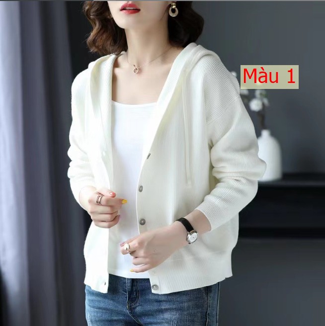 HH3096- ✔ÁO CARDIGAN CÓ MŨ