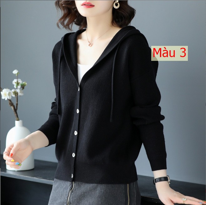 HH3096- ✔ÁO CARDIGAN CÓ MŨ