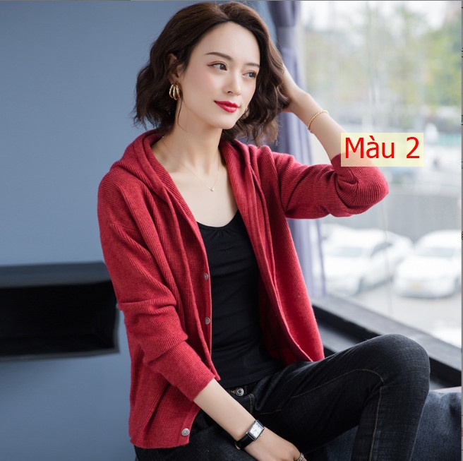 HH3096- ✔ÁO CARDIGAN CÓ MŨ