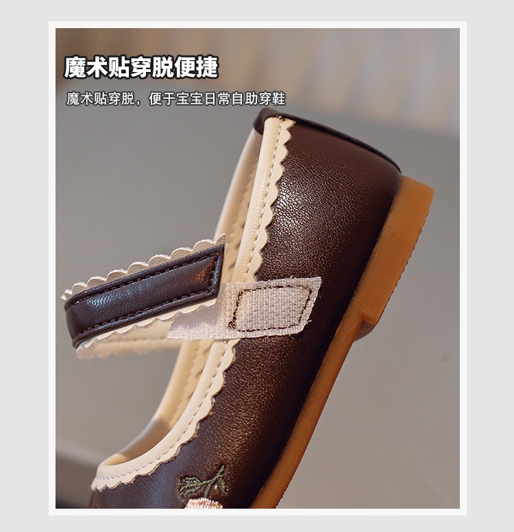HA22107 - GIÀY BÚP BÊ THÊU HOA BÉ GÁI