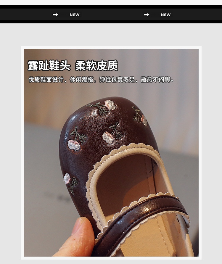 HA22107 - GIÀY BÚP BÊ THÊU HOA BÉ GÁI