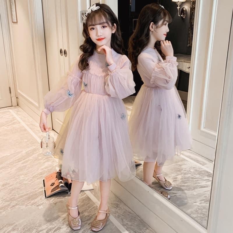 HA2105 - VÁY CÔNG CHÚA HÌNH BƯỚM PHA LEN