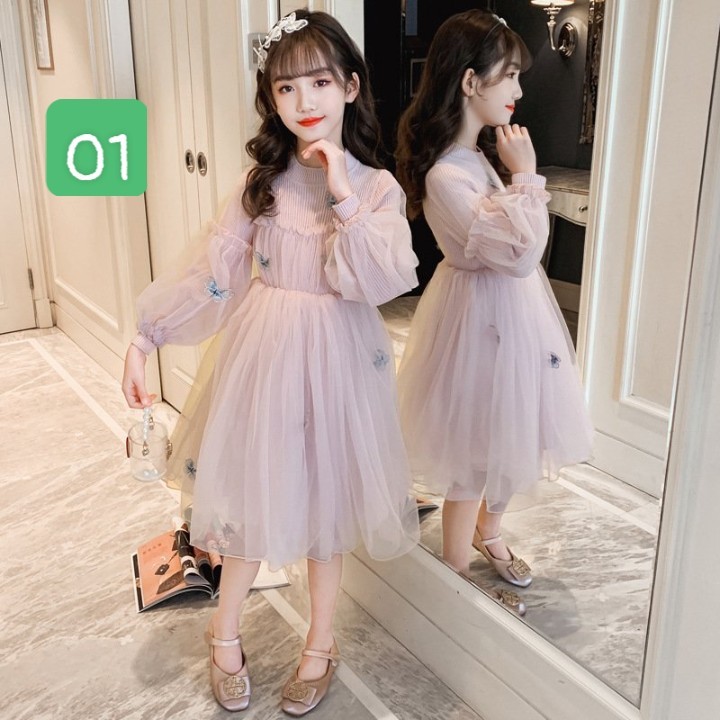 HA2105 - VÁY CÔNG CHÚA HÌNH BƯỚM PHA LEN