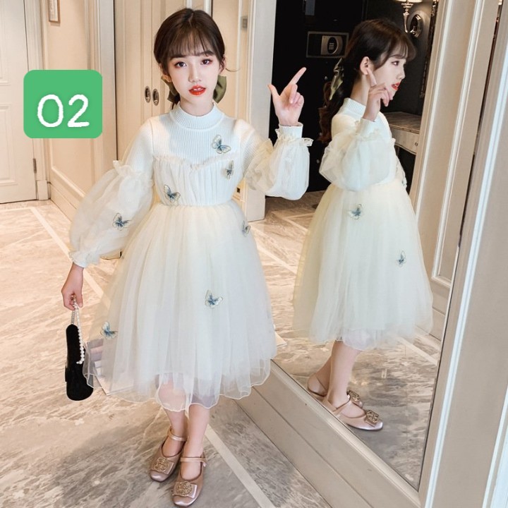 HA2105 - VÁY CÔNG CHÚA HÌNH BƯỚM PHA LEN