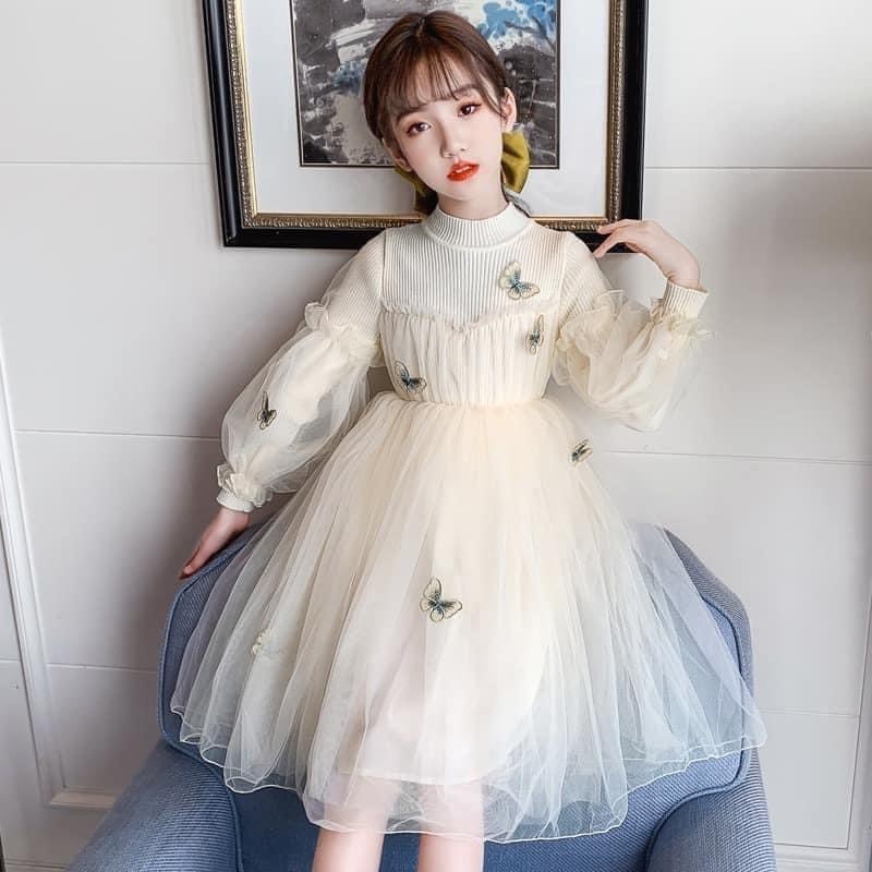 HA2105 - VÁY CÔNG CHÚA HÌNH BƯỚM PHA LEN