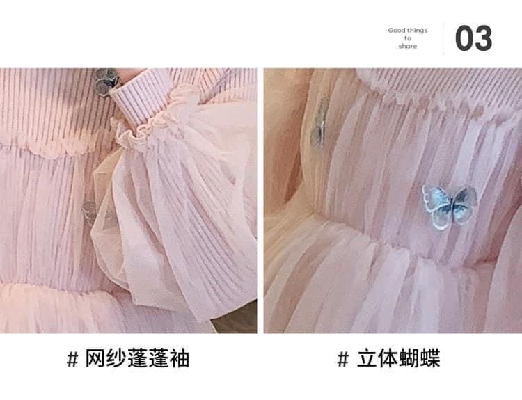 HA2105 - VÁY CÔNG CHÚA HÌNH BƯỚM PHA LEN