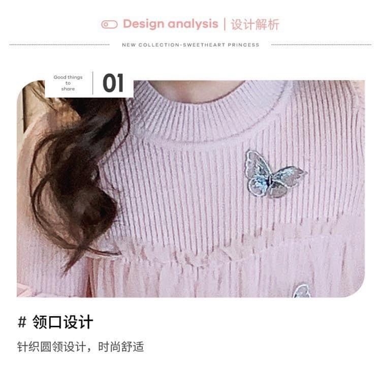 HA2105 - VÁY CÔNG CHÚA HÌNH BƯỚM PHA LEN