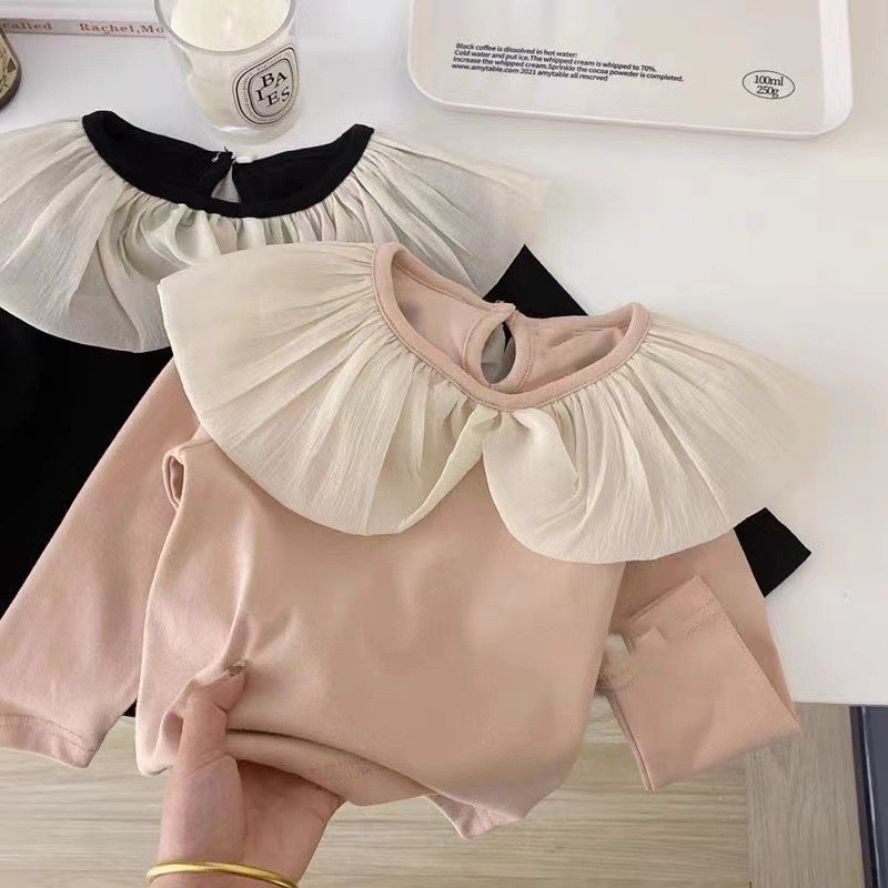 HA3104 - ÁO PHỐI CỔ REN HÀN QUỐC