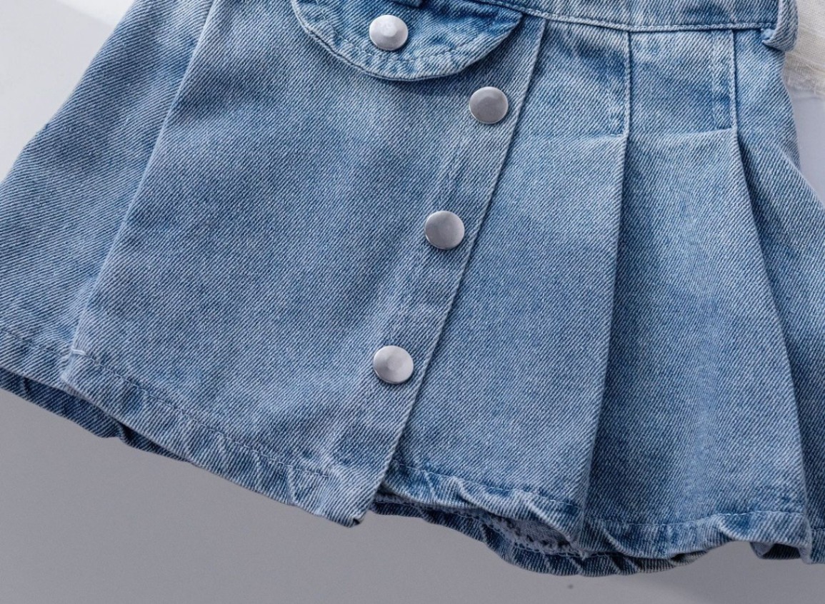 HA3103 - CHÂN VÁY JEAN XẾP LY CHO BÉ