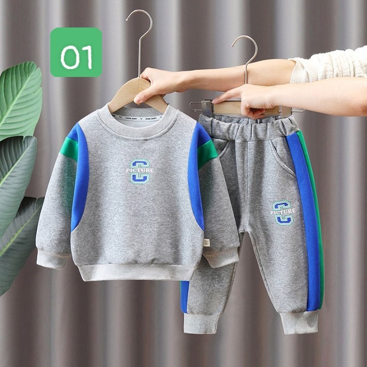 HA3102 - BỘ NỈ 2 MÀU CHO BÉ
