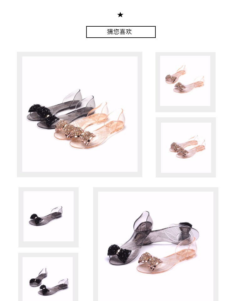HA11104 - GIÀY TRONG SUỐT ĐÍNH NƠ