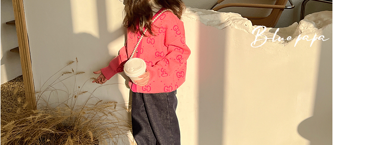 HH12109 - ÁO LEN CARDIGAN HỒNG CHO BÉ GÁI