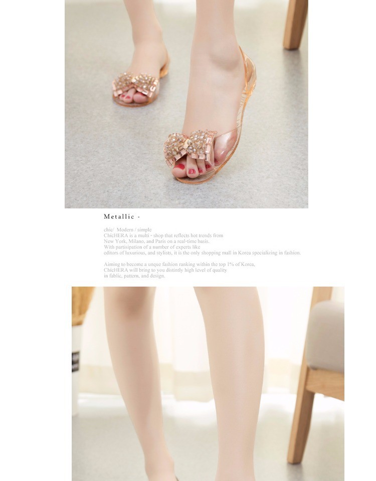 HA11104 - GIÀY TRONG SUỐT ĐÍNH NƠ