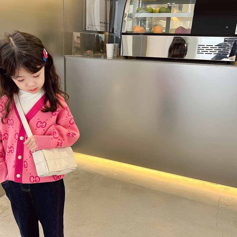HH12109 - ÁO LEN CARDIGAN HỒNG CHO BÉ GÁI